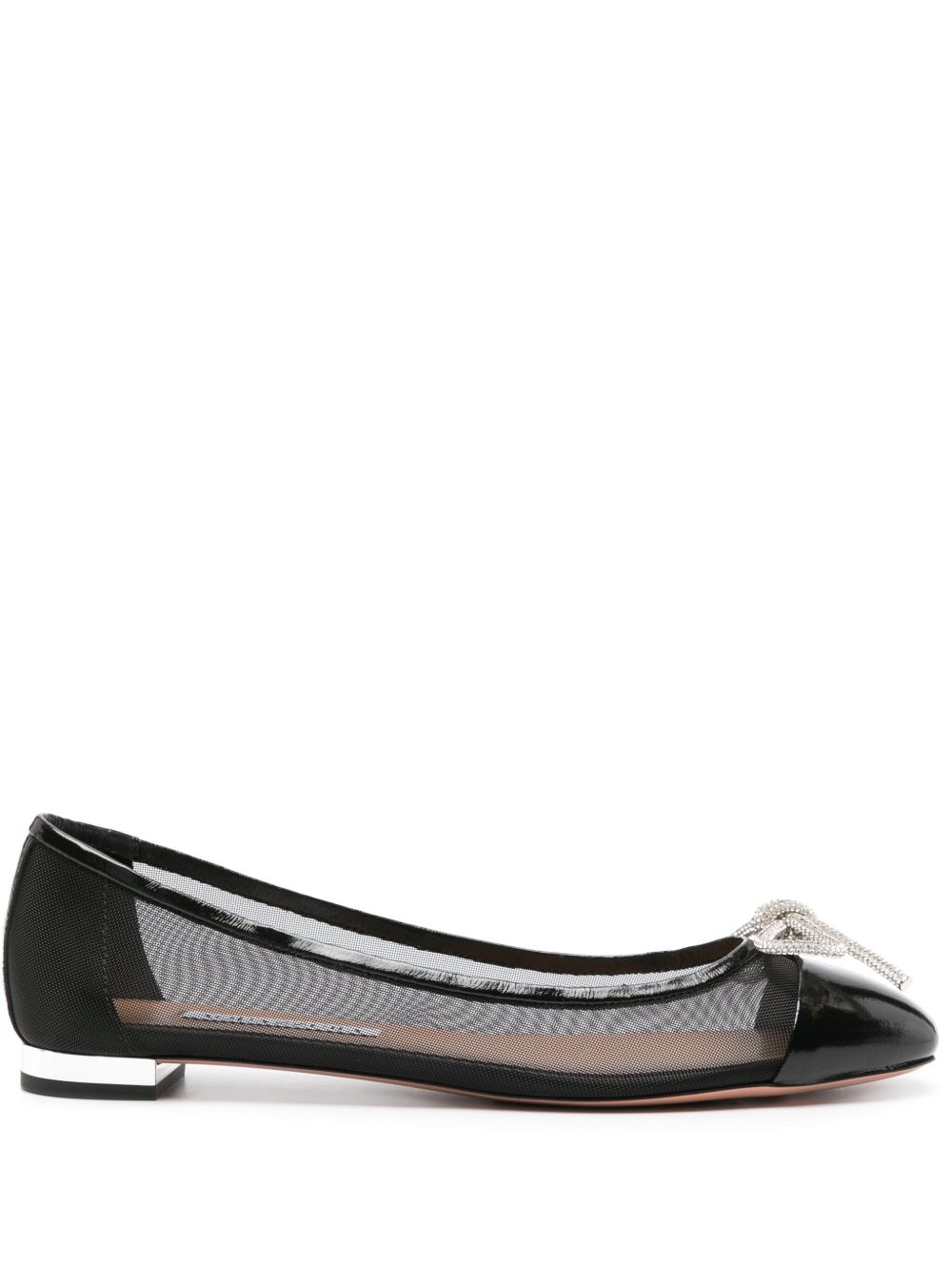 Aquazzura Parisina 网纱芭蕾平底鞋 - 黑色