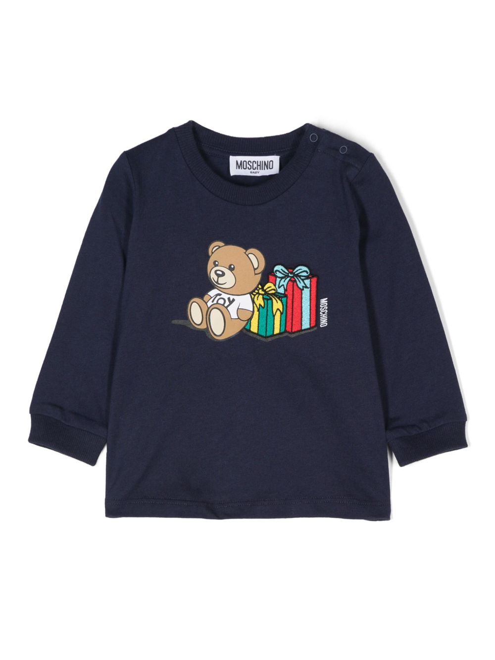 Moschino Kids Teddy Bear 印花T恤 - 蓝色