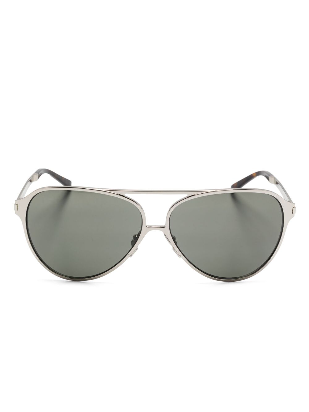 Saint Laurent Eyewear 飞行员镜框太阳眼镜 - 灰色