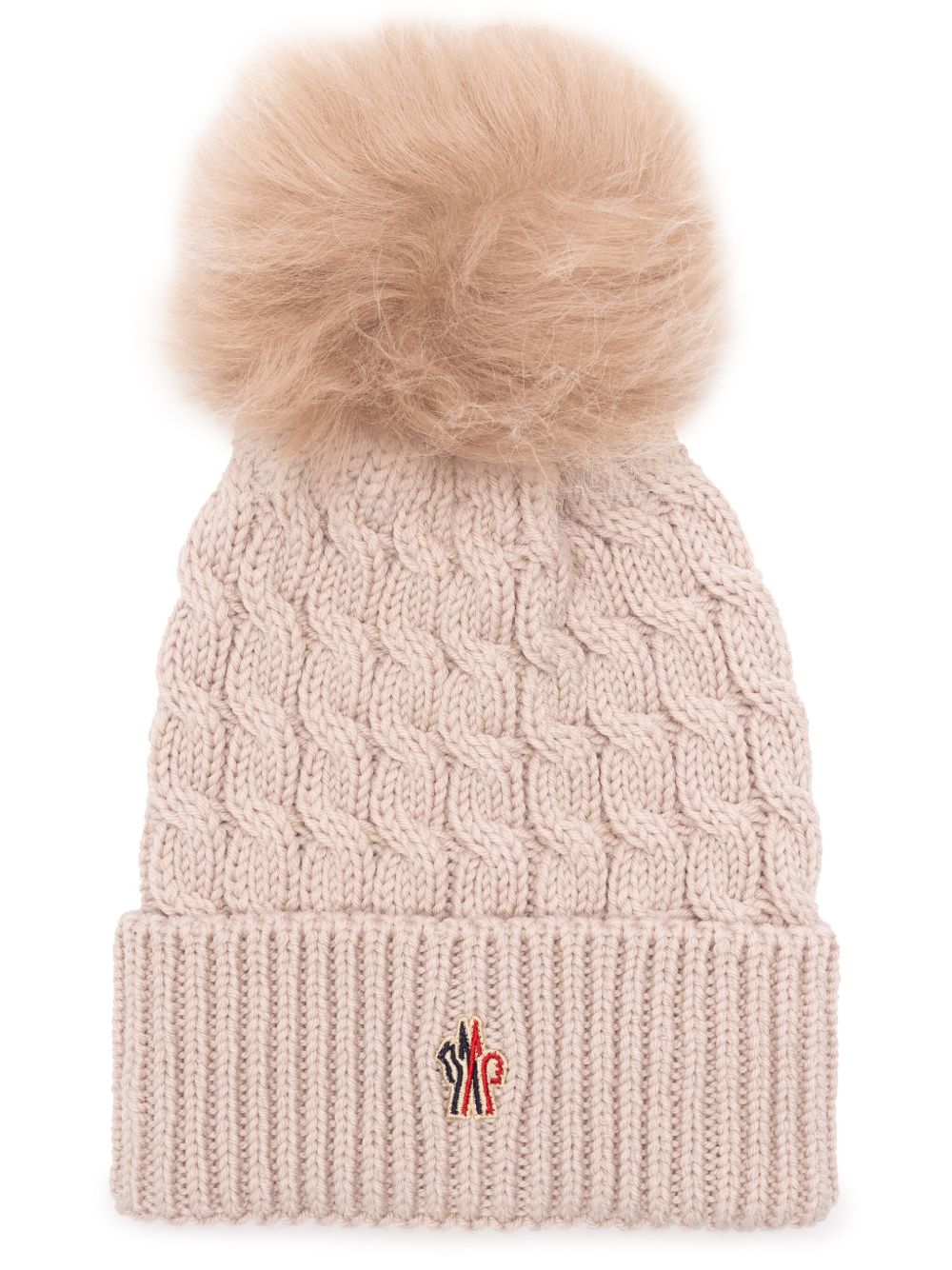 Moncler Grenoble logo刺绣套头帽 - 粉色