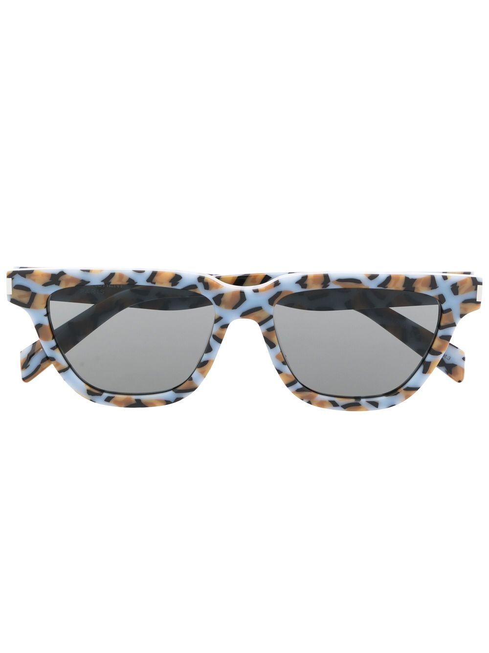 Saint Laurent Eyewear Sulpice 大理石纹太阳眼镜 - 蓝色