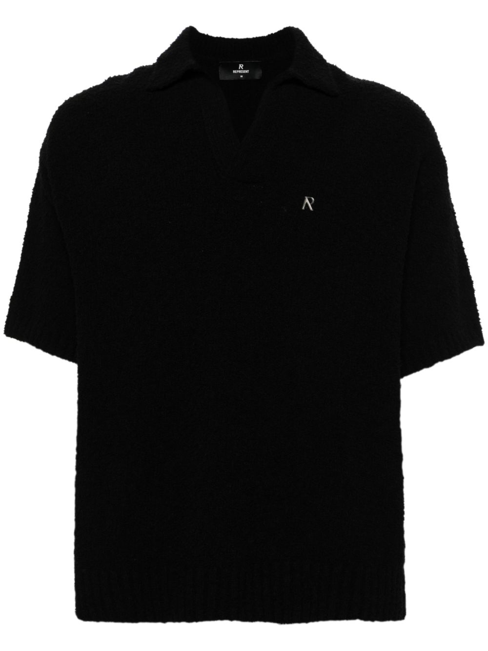 Represent 仿羔皮呢针织polo衫 - 黑色