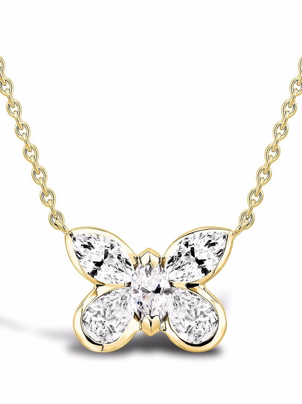 Pragnell Butterfly 18K黄金钻石吊饰项链 - 金色