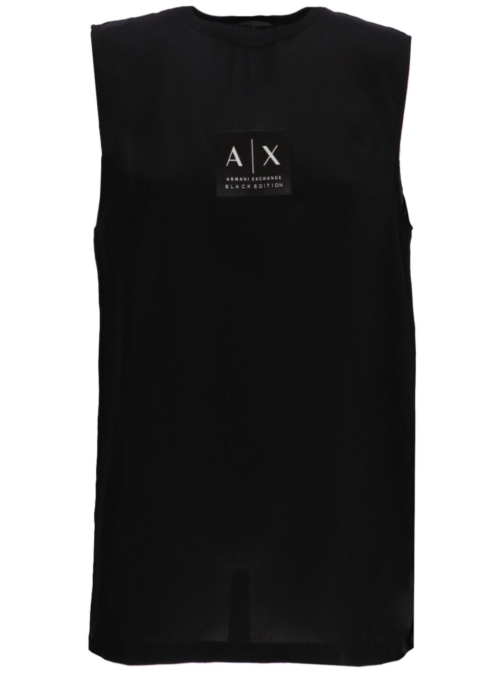 Armani Exchange logo印花圆领坦克背心 - 黑色