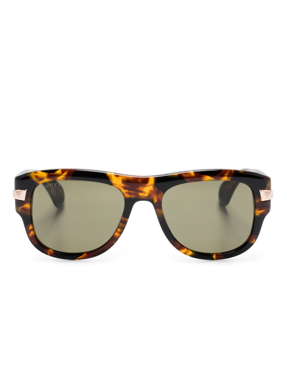 Gucci Eyewear 方框太阳眼镜 - 褐色