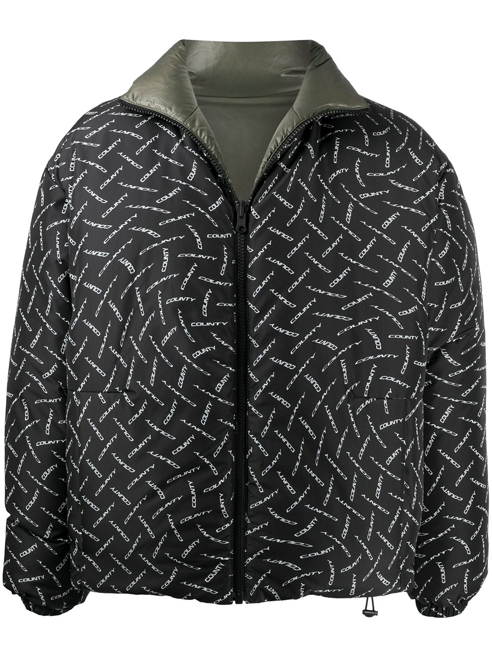 Marcelo Burlon County of Milan County logo印花填充夹克 - 黑色