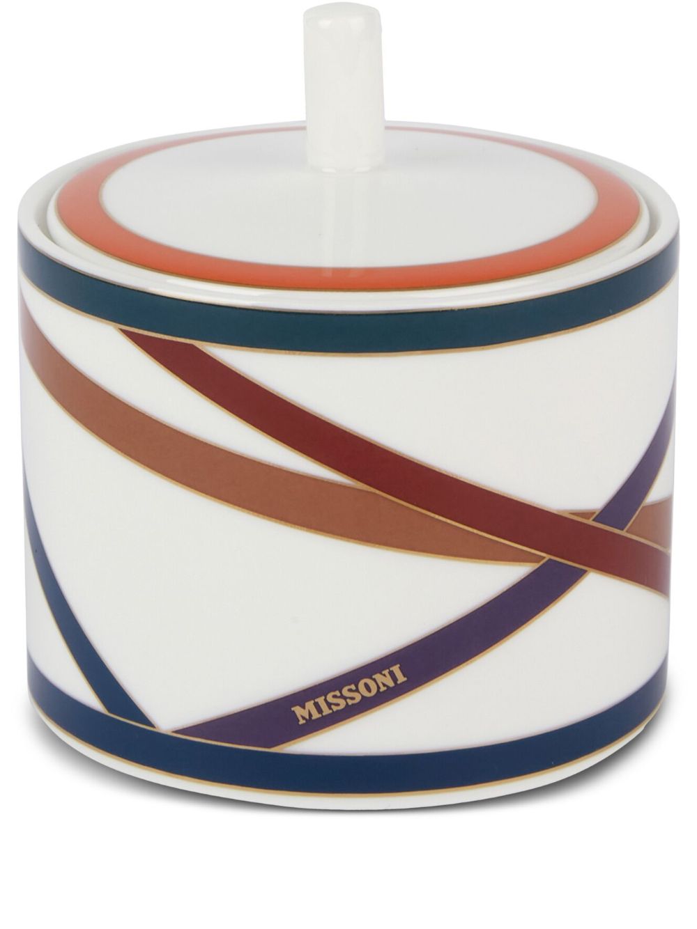 Missoni Home Nastri 图案印花糖罐 - 白色