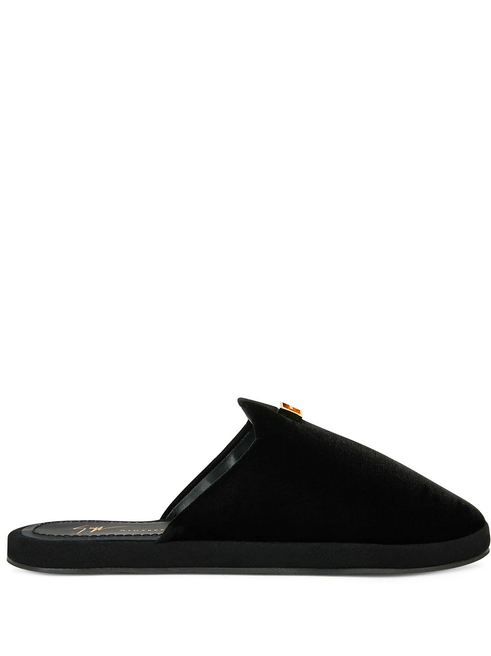 Giuseppe Zanotti Domitille 丝绒拖鞋 - 黑色