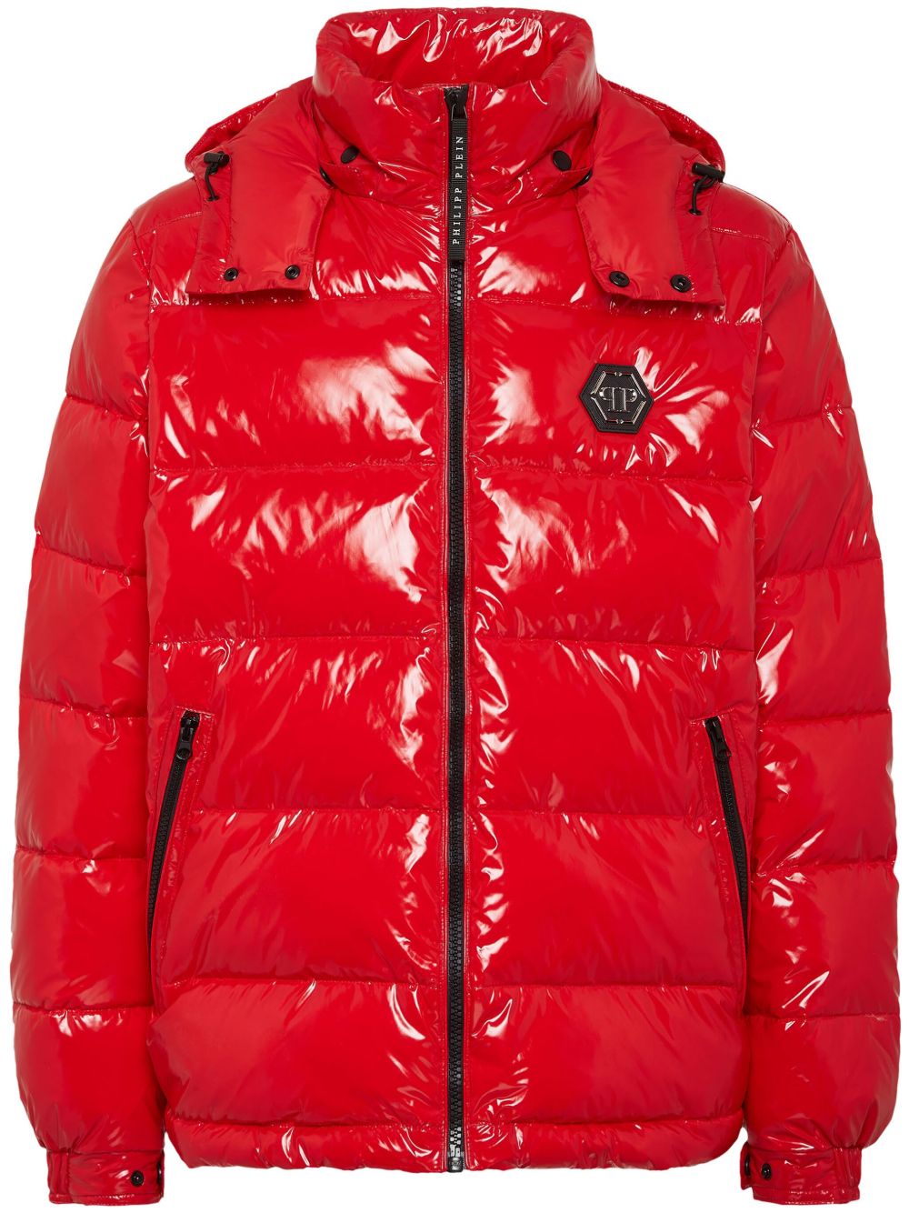 Philipp Plein Hexagon logo标牌填充夹克 - 红色