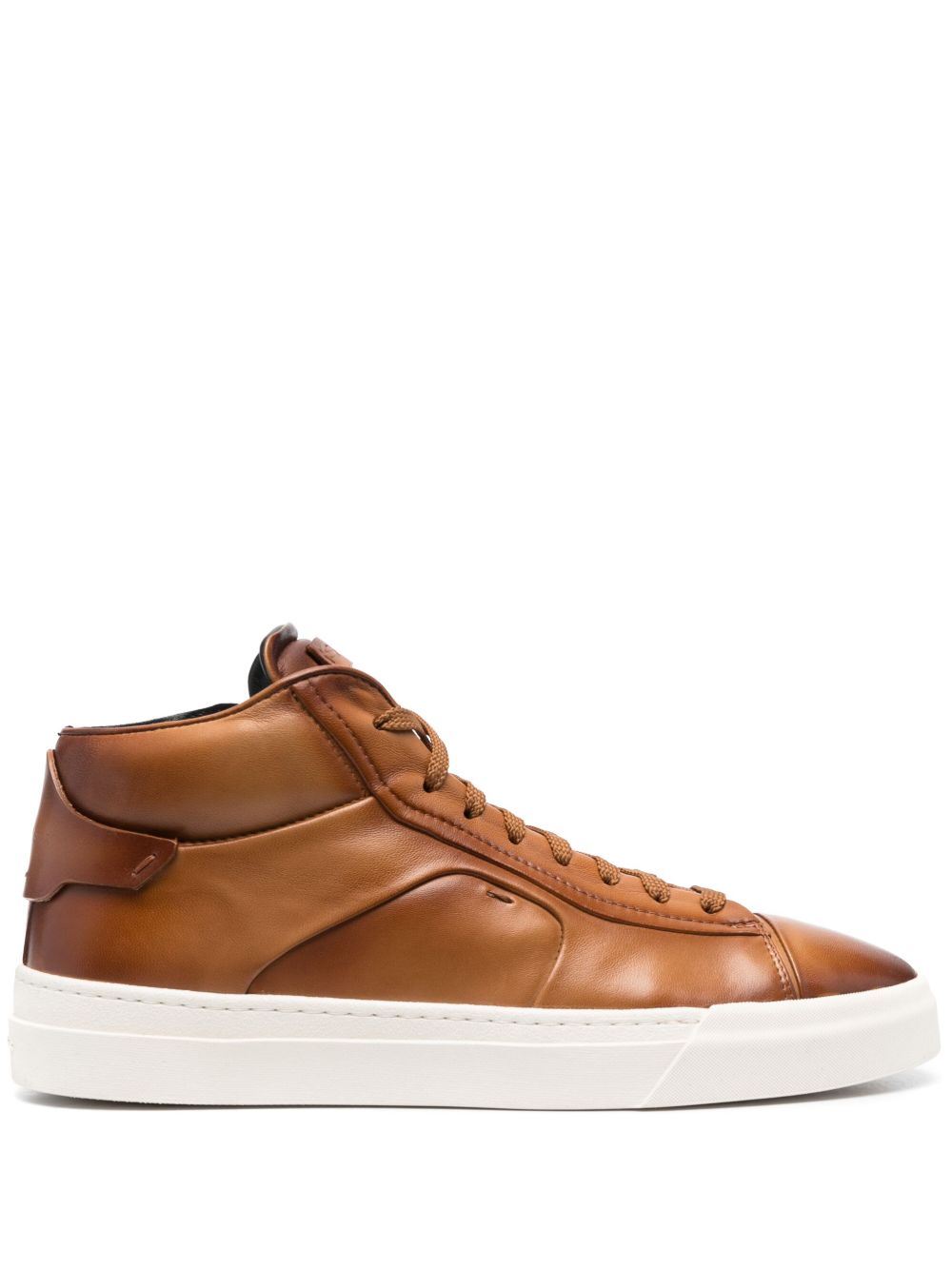 Santoni 系带低帮运动鞋 - 褐色
