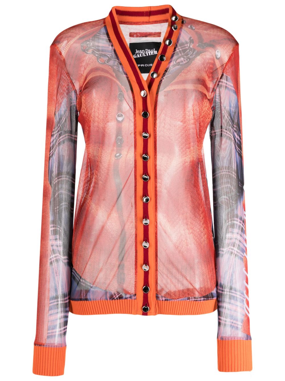 Y/Project x Jean Paul Gaultier 错觉画印花开衫 - 橘色