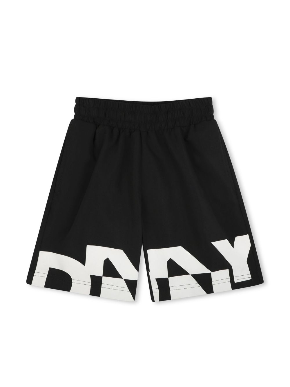 Dkny Kids logo印花泳裤 - 黑色