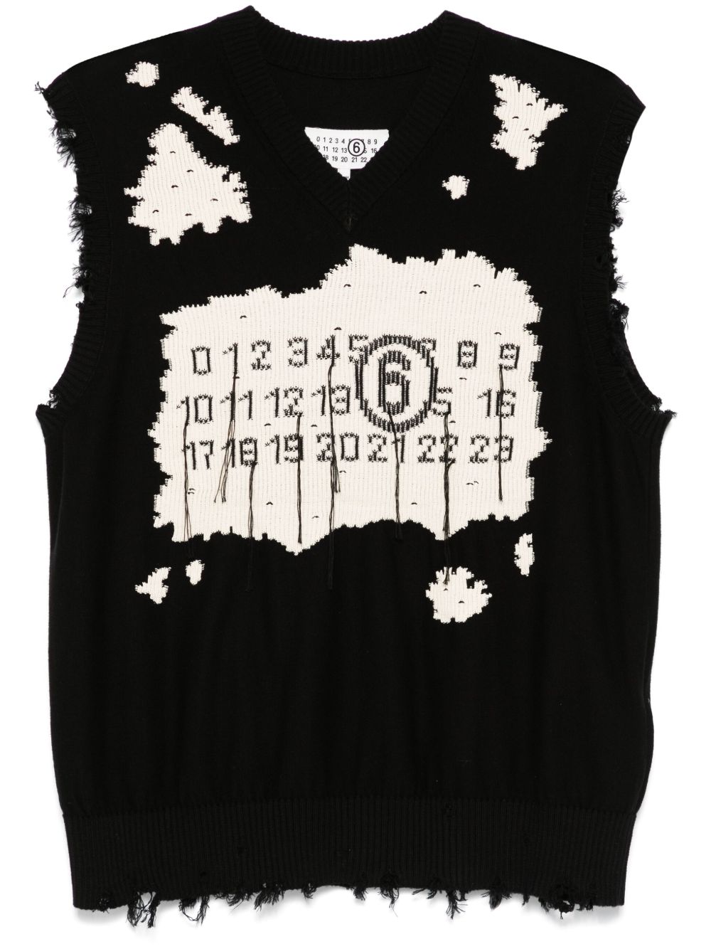 MM6 Maison Margiela 数字图案马甲 - 黑色