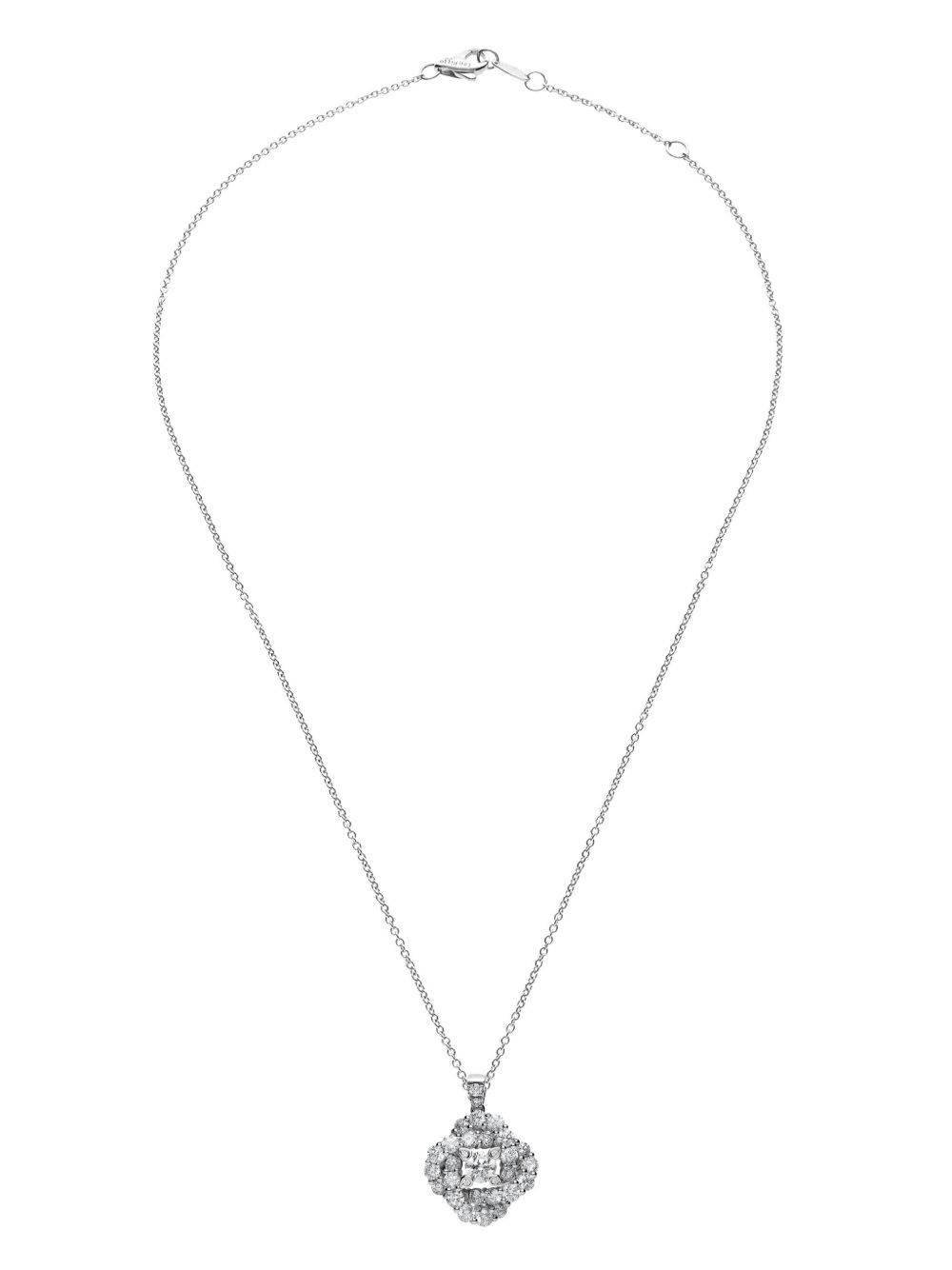 LEO PIZZO Vortex 18K白金钻石吊饰项链 - 银色