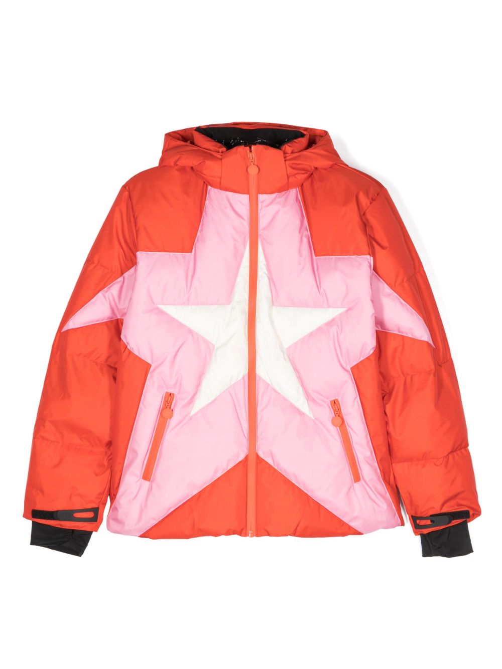 Stella McCartney Kids 星星图案蓬松夹克 - 红色