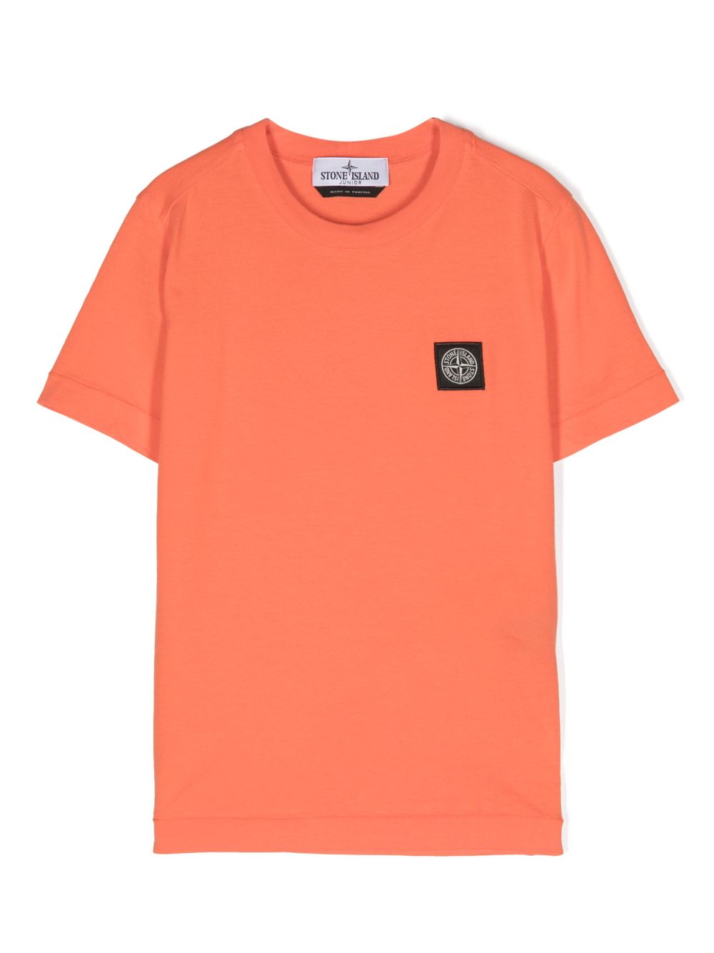 Stone Island Junior 罗盘贴花棉T恤 - 橘色