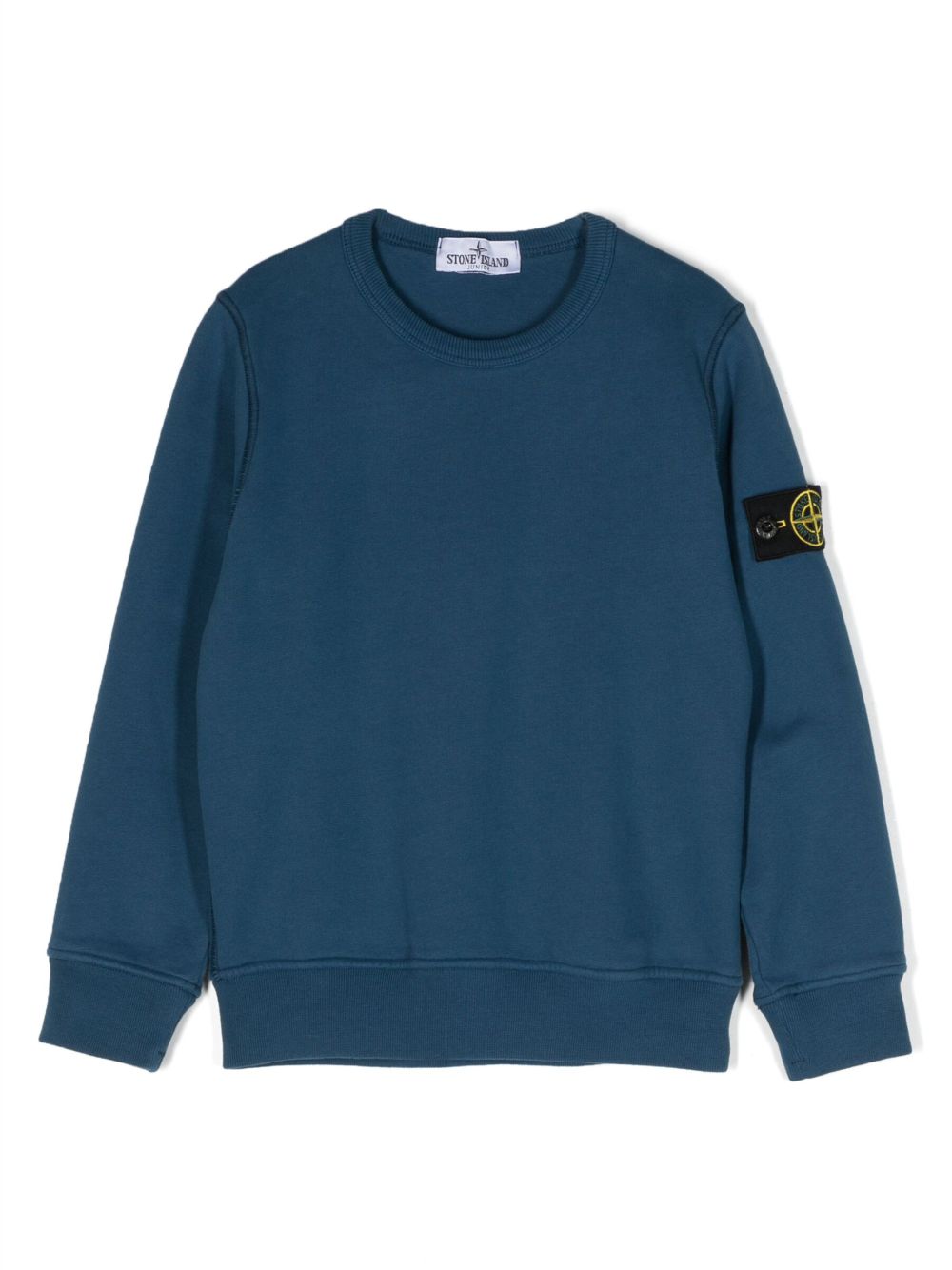 Stone Island Junior 罗盘徽章棉卫衣 - 蓝色