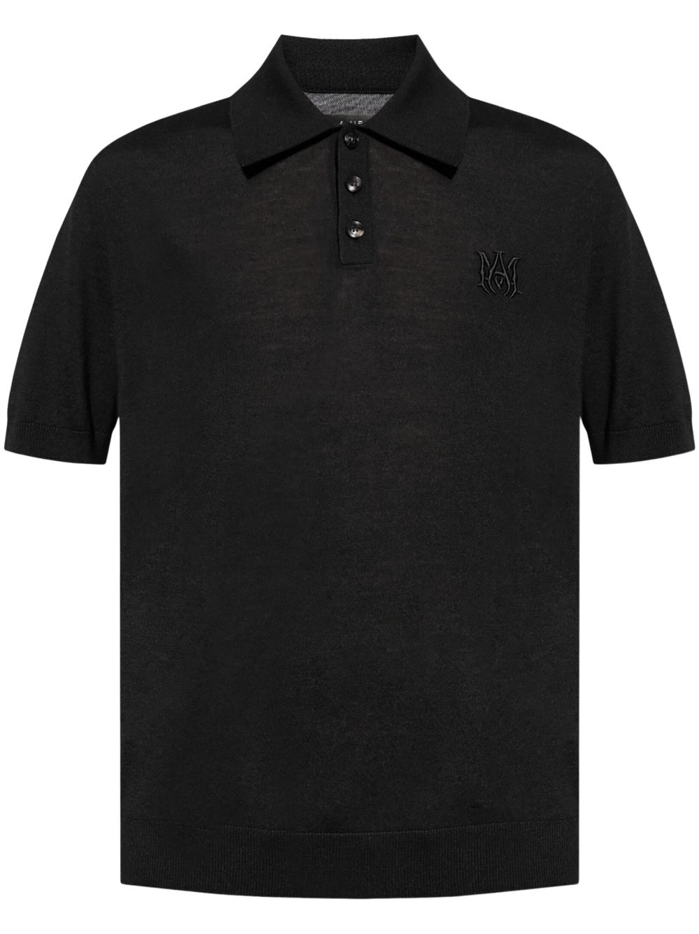 AMIRI logo刺绣polo衫 - 黑色
