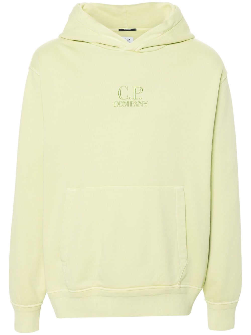 C.P. Company logo刺绣棉连帽衫 - 绿色