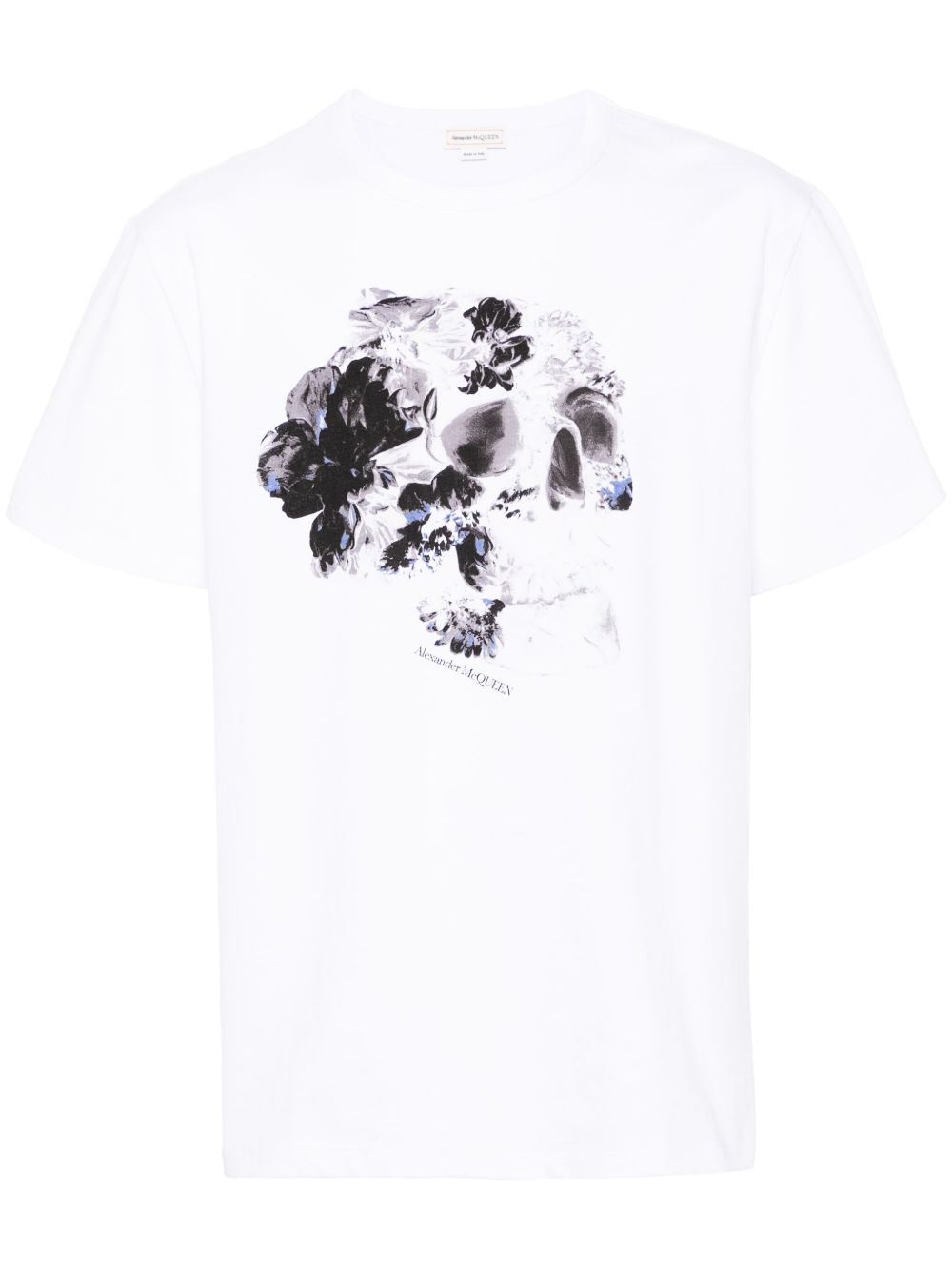 Alexander McQueen 骷髅头印花棉T恤 - 白色