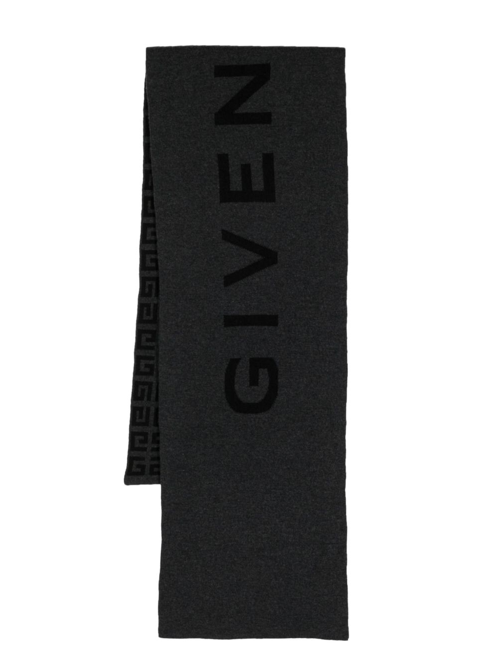 Givenchy 双面logo嵌花围巾 - 灰色