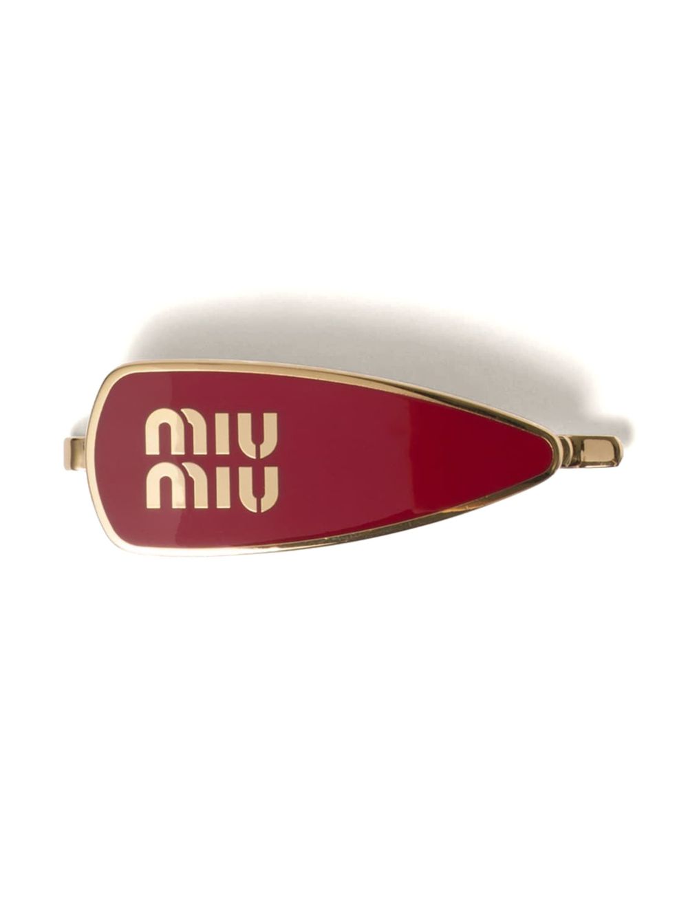 Miu Miu 压纹logo珐琅发夹 - 红色