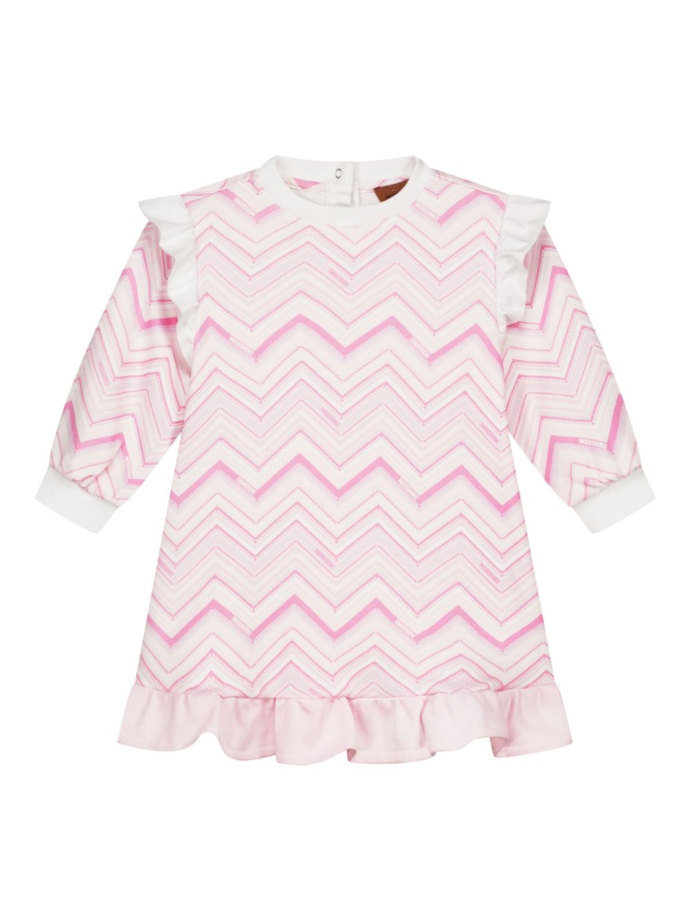 Missoni Kids Z字形图案连衣裙 - 白色