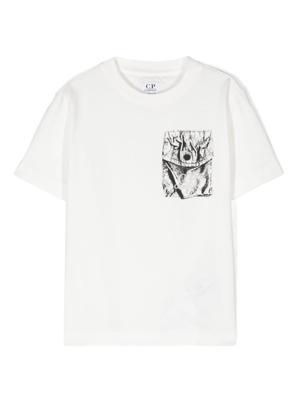 C.P. Company Kids logo刺绣T恤 - 白色