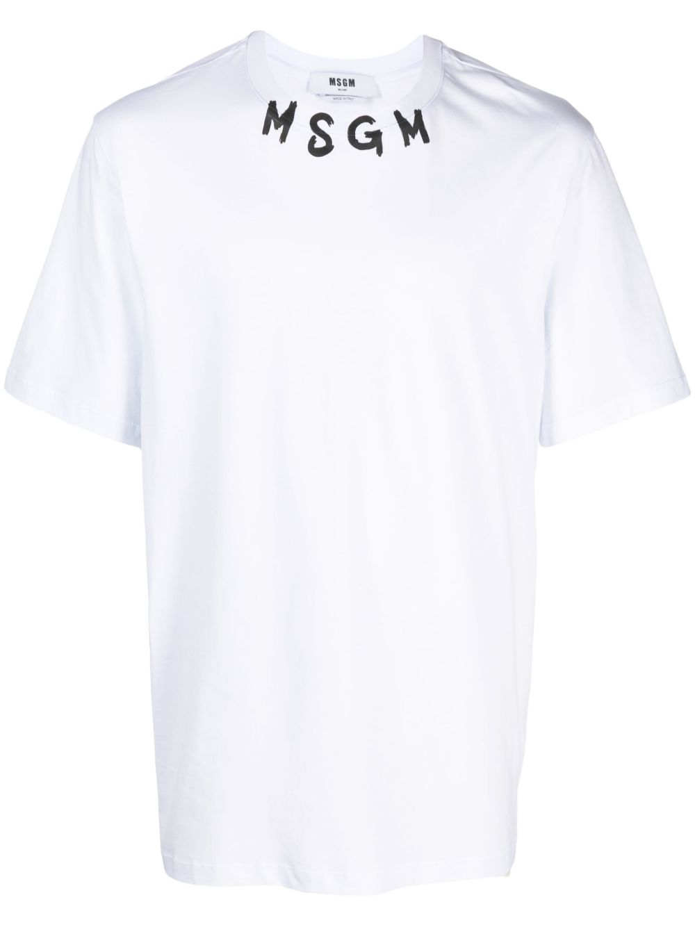 MSGM logo印花棉T恤 - 白色