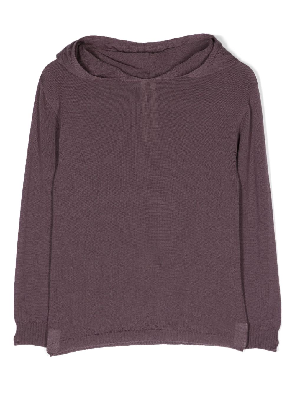 Rick Owens Kids 密织初剪羊毛连帽衫 - 紫色