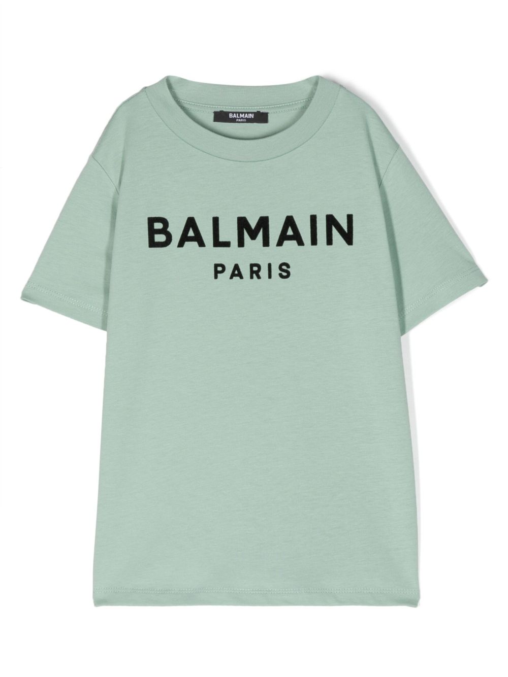 Balmain Kids logo印花棉T恤 - 绿色