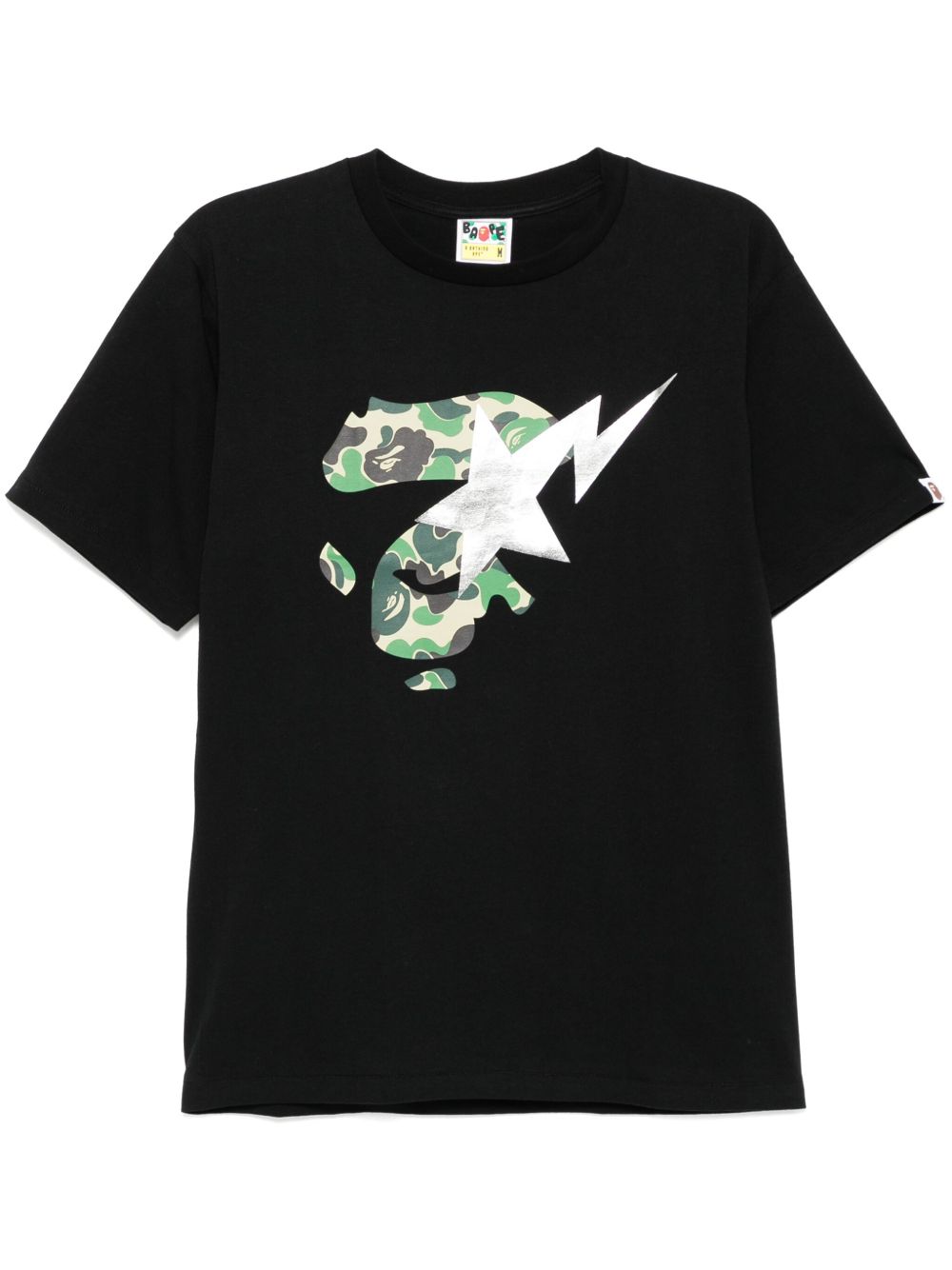 A BATHING APE® ABC Camo Ape Face Sta T恤 - 黑色