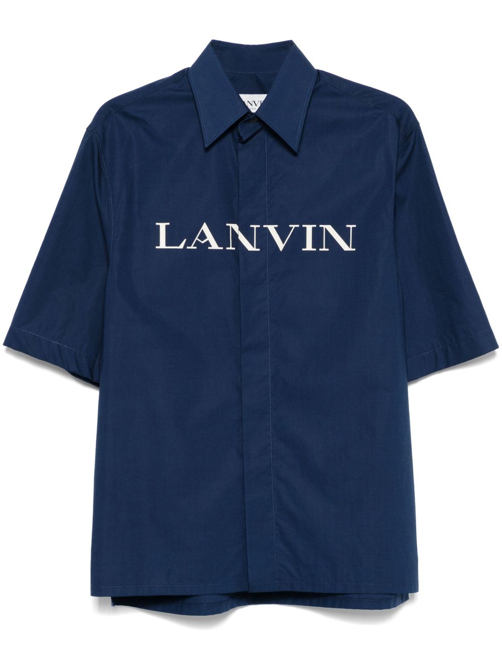 Lanvin logo印花衬衫 - 蓝色