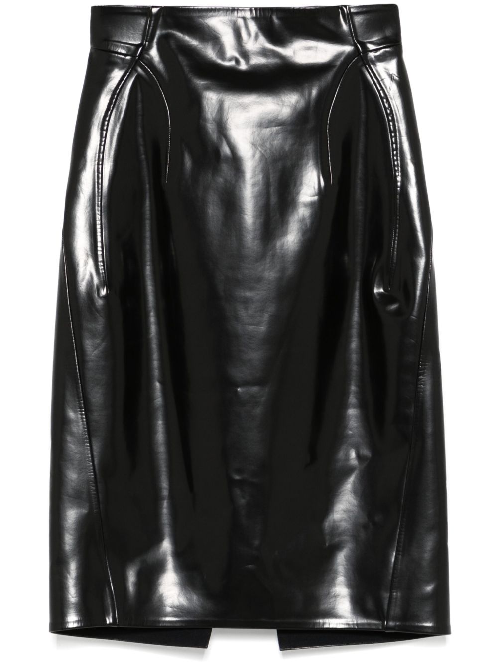 Mugler 人造皮革迷你半身裙 - 黑色
