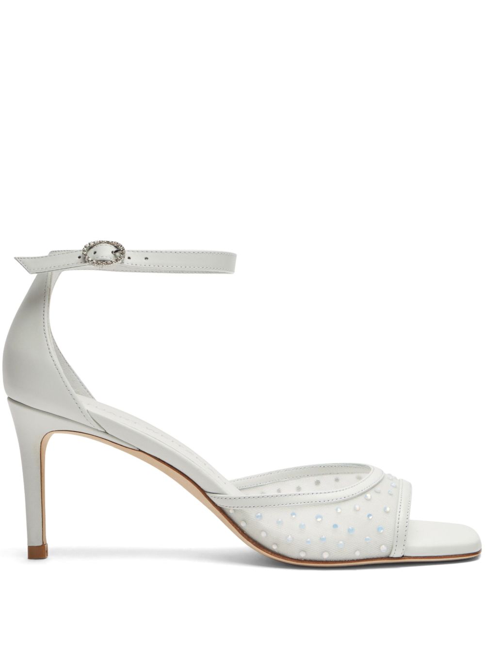 Stuart Weitzman Nudistia Crystal 高跟凉鞋（7.5厘米） - 白色