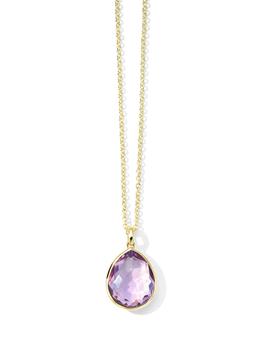 IPPOLITA 18K黄金 Rock Candy Medium Teardrop 紫晶项链 - 金色