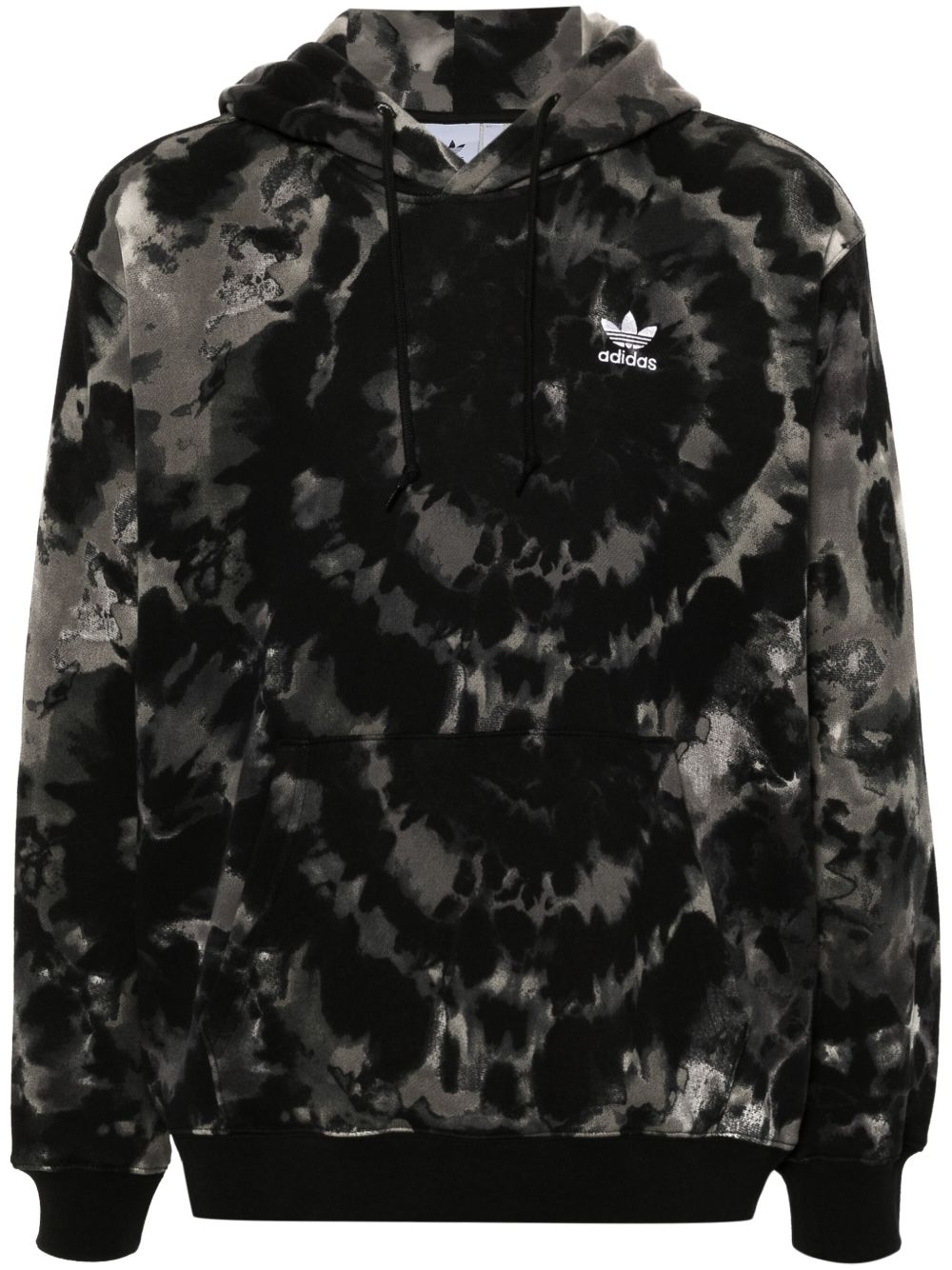 adidas 扎染三叶草logo连帽衫 - 黑色