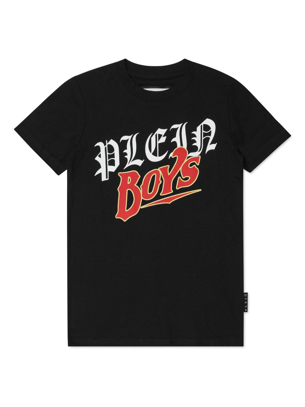 Philipp Plein Junior logo印花棉T恤 - 黑色