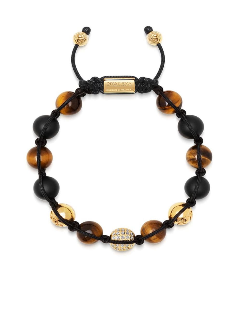 Nialaya Jewelry 虎眼石串珠手链 - 褐色