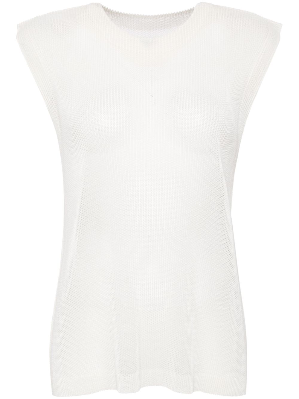Pleats Please Issey Miyake Tatami July 坦克背心 - 白色