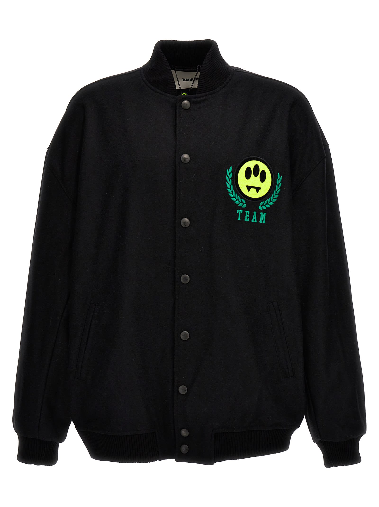Black Bomber Jacket With barrow Team Embroidery