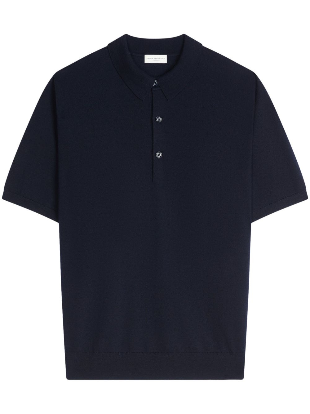 DRIES VAN NOTEN 美利诺羊毛短袖polo衫 - 蓝色