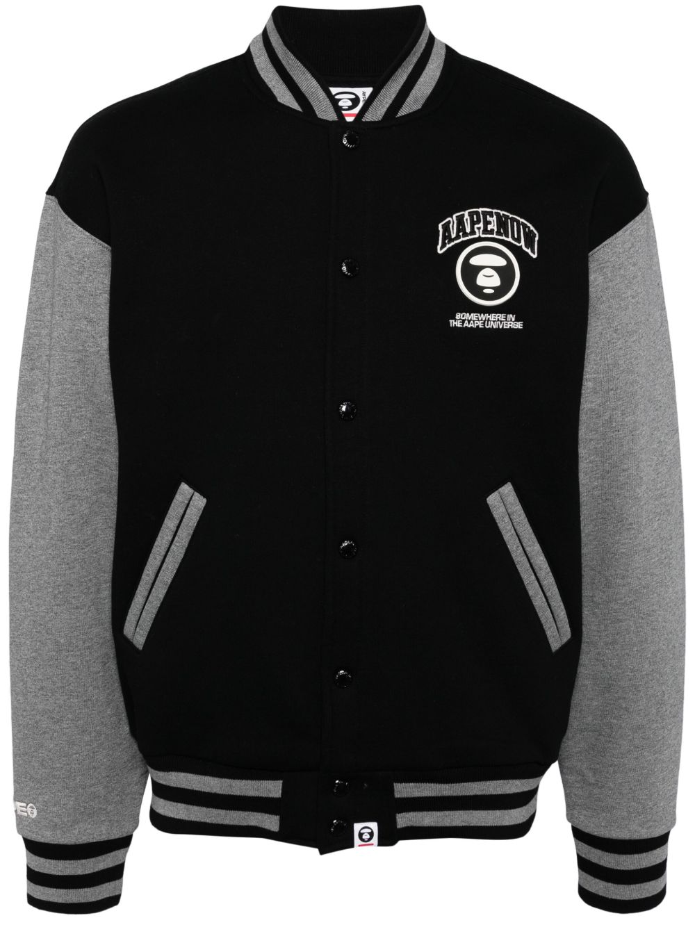 AAPE BY *A BATHING APE® logo棒球夹克 - 黑色