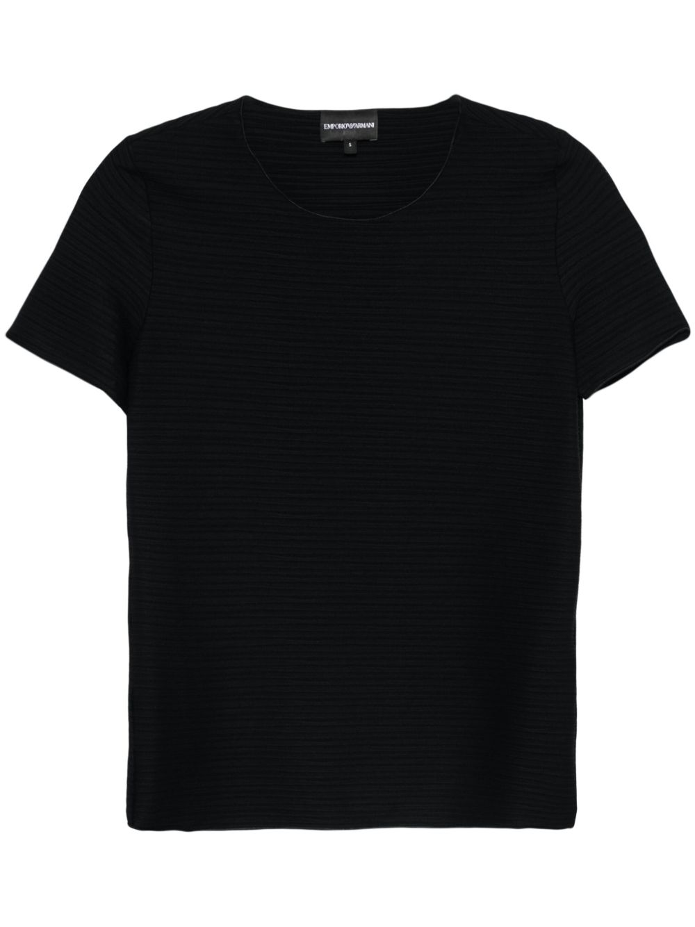 Emporio Armani 纹理T恤 - 黑色