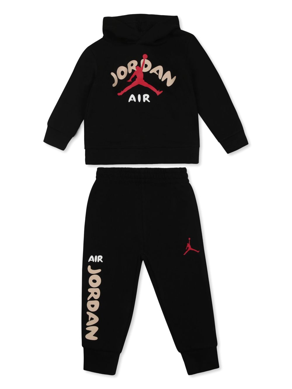 Jordan Kids printed tracksuit set - 黑色
