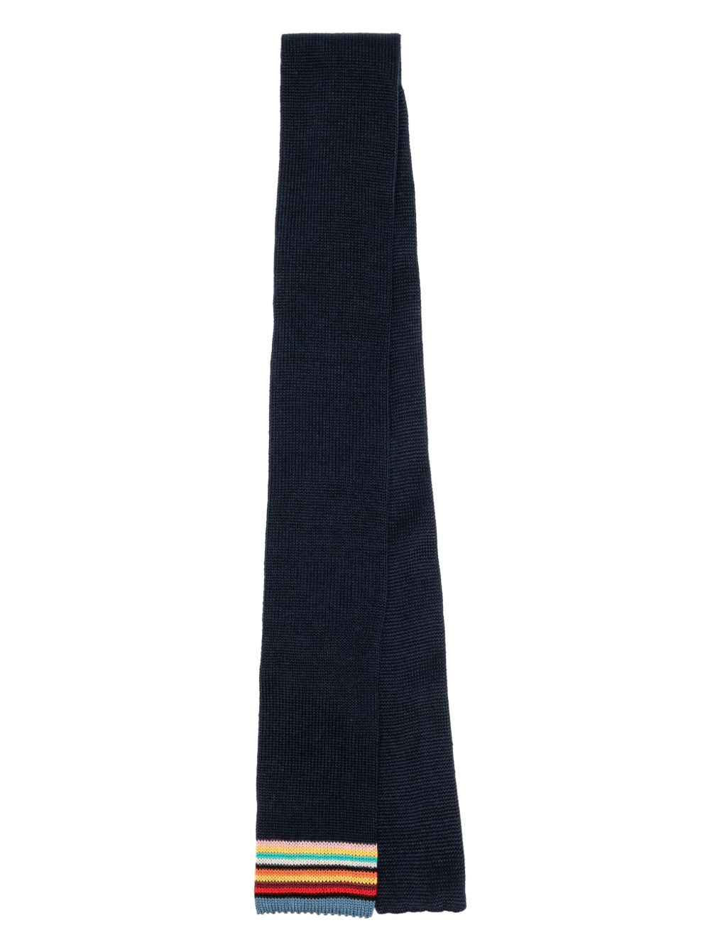 Paul Smith Signature 条纹针织领带 - 蓝色