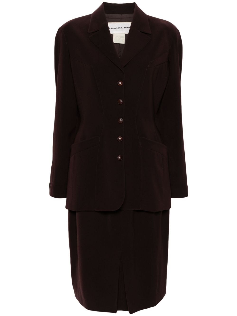 Thierry Mugler Pre-Owned 经典裙装套装（1990年代典藏款） - 褐色