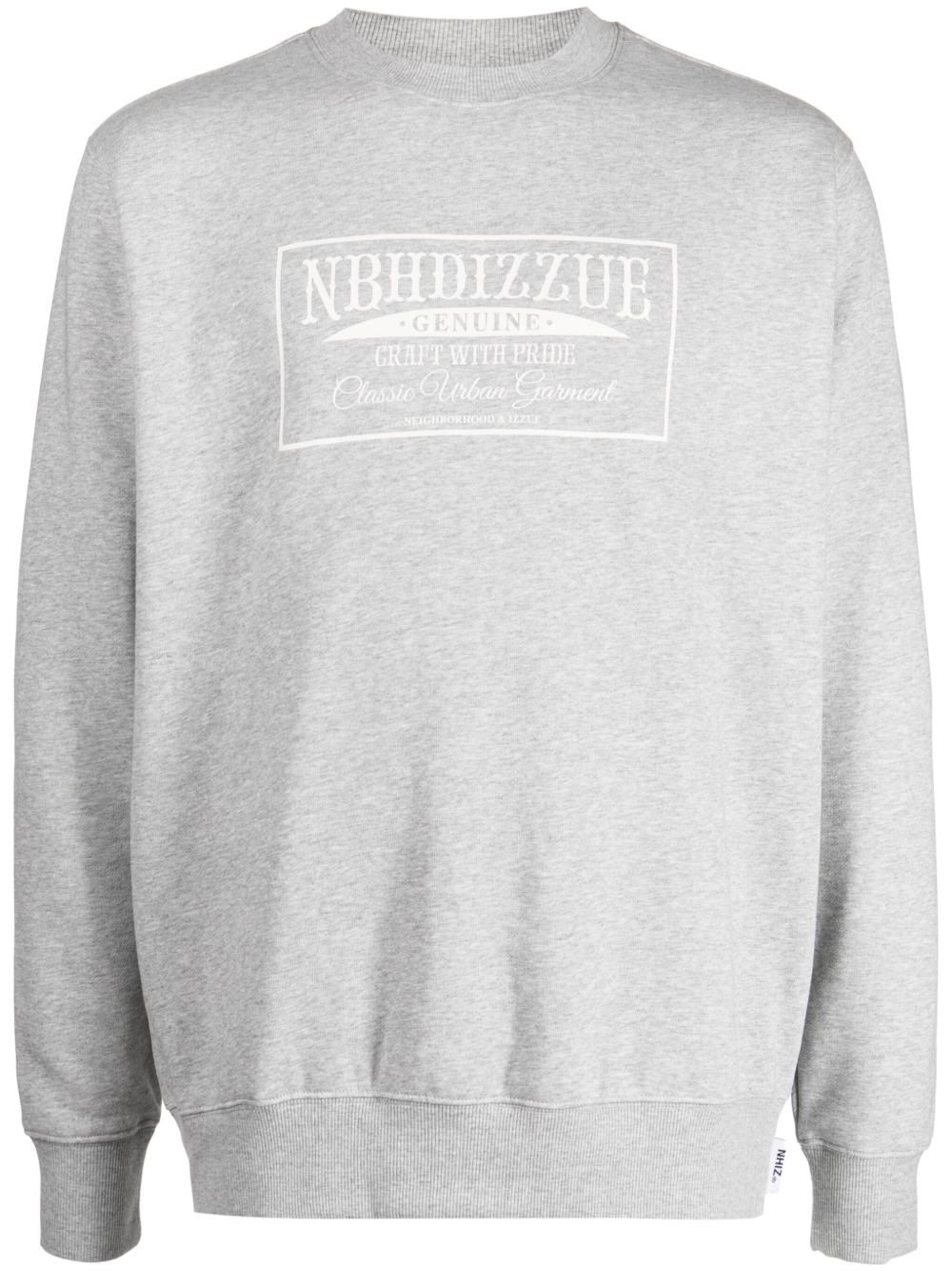 izzue x Neighborhood logo印花棉混纺卫衣 - 灰色