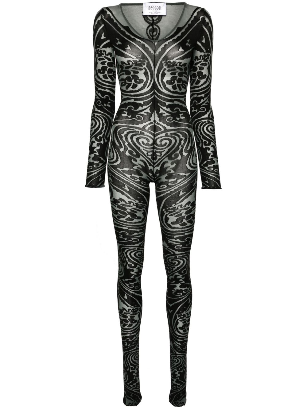 Wolford x ETRO Body Tattoo V领紧身连衣裤 - 灰色