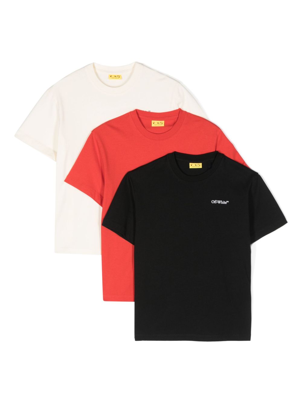 Off-White Kids logo印花T恤（三件装） - 黑色